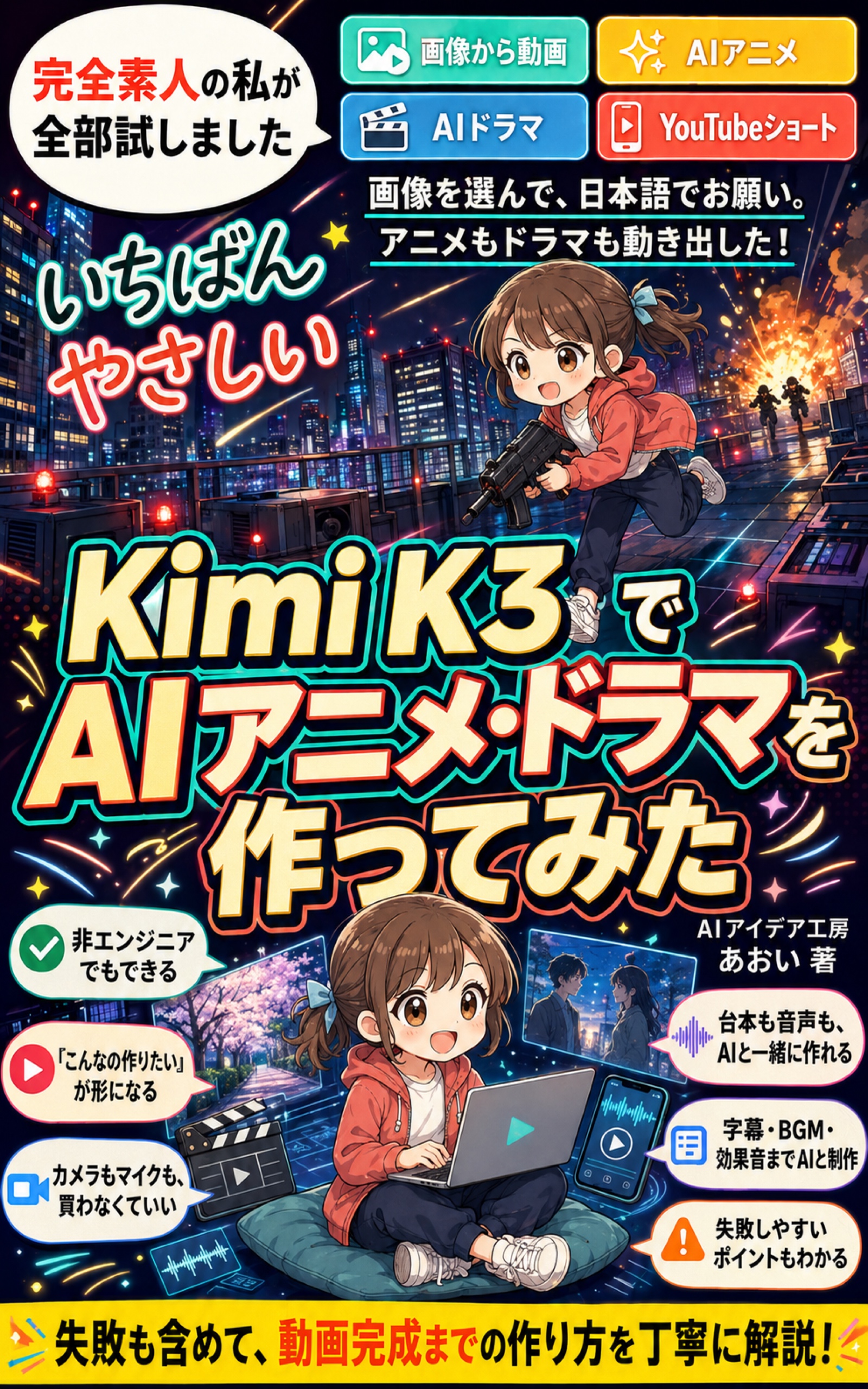 Kimi K3でAIアニメ・ドラマを作ってみた の表紙